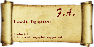 Faddi Agapion névjegykártya